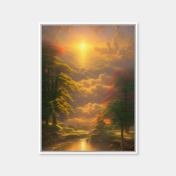 Golden Sunrise Wall Art — Framed Canvas Format preview