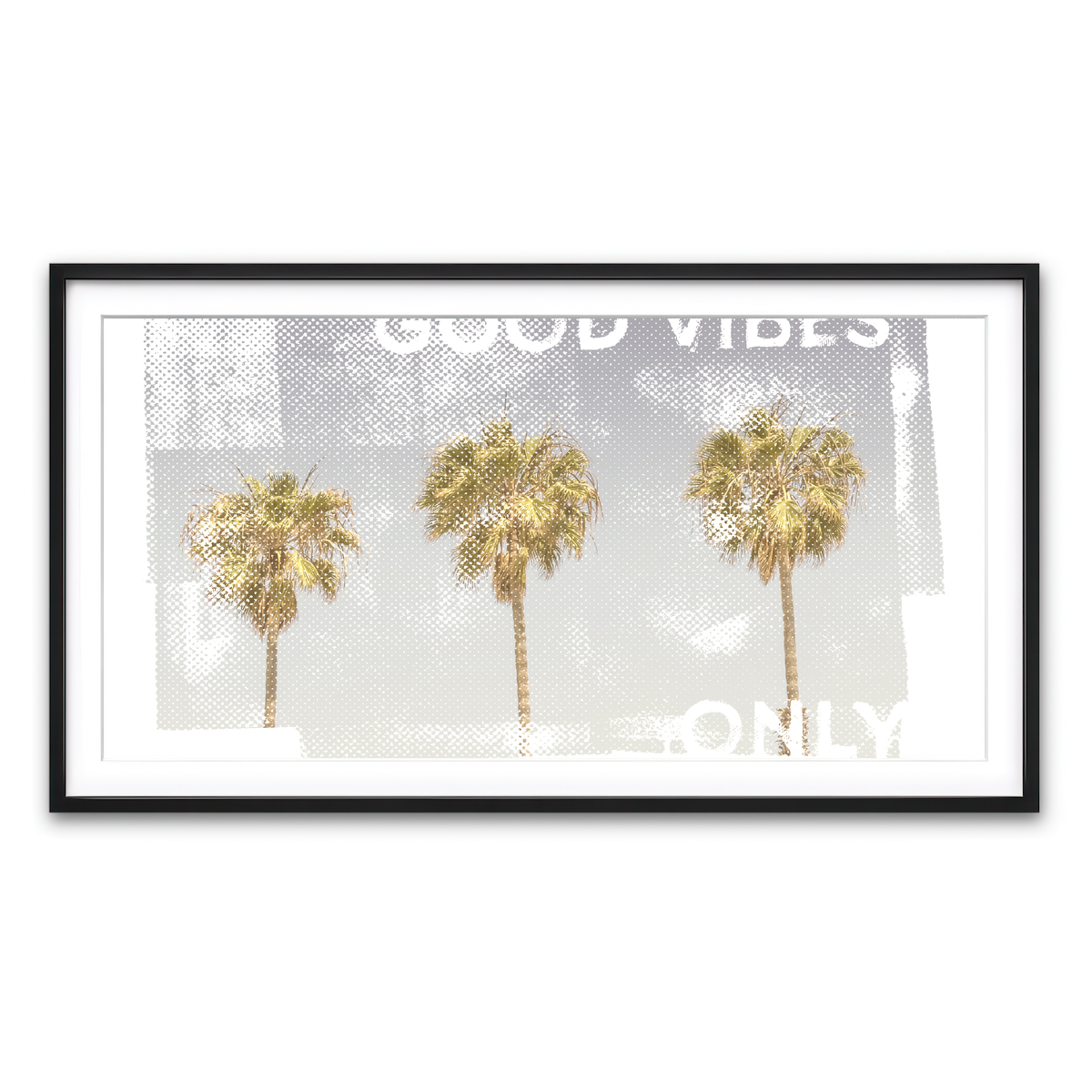 Good Vibes Vintage Palm Trees Wall Art