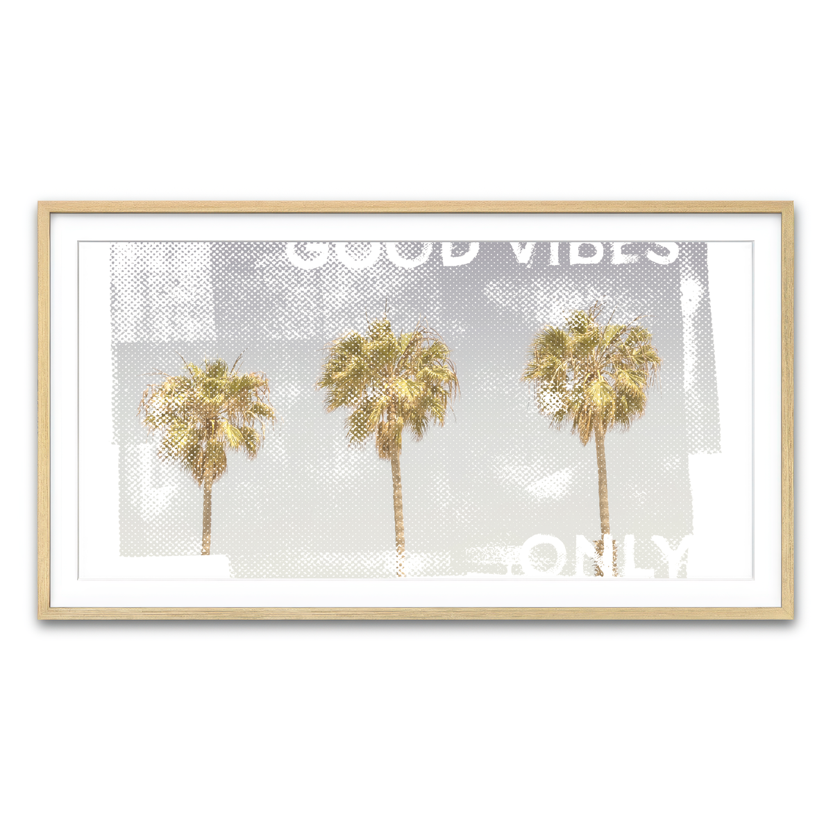 Good Vibes Vintage Palm Trees Wall Art