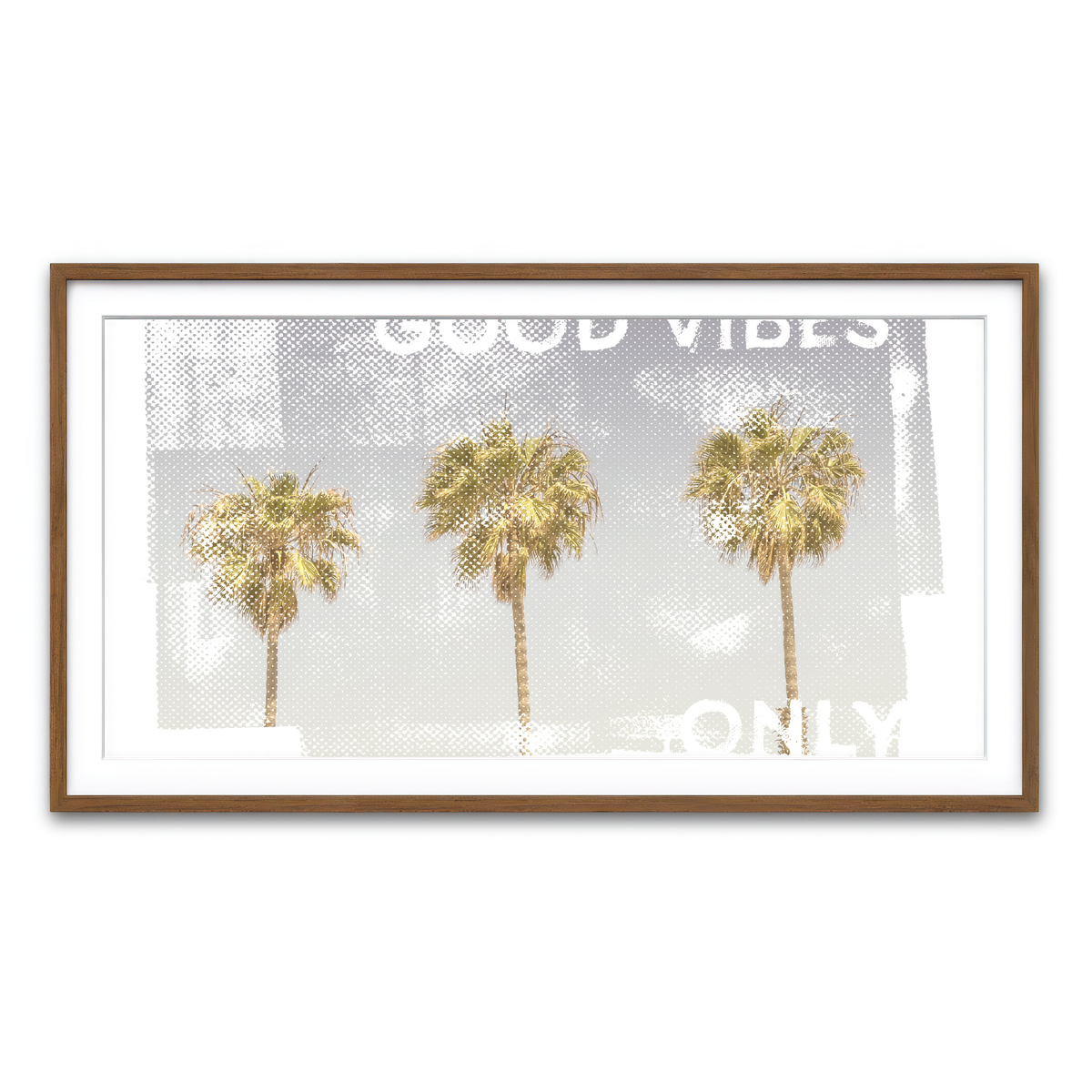 Good Vibes Vintage Palm Trees Wall Art
