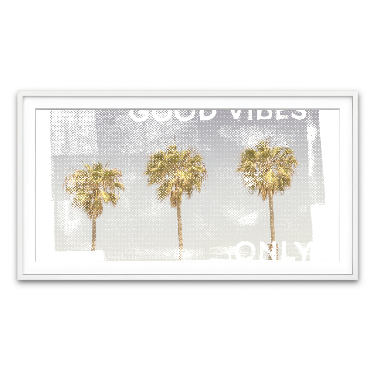 Good Vibes Vintage Palm Trees Wall Art