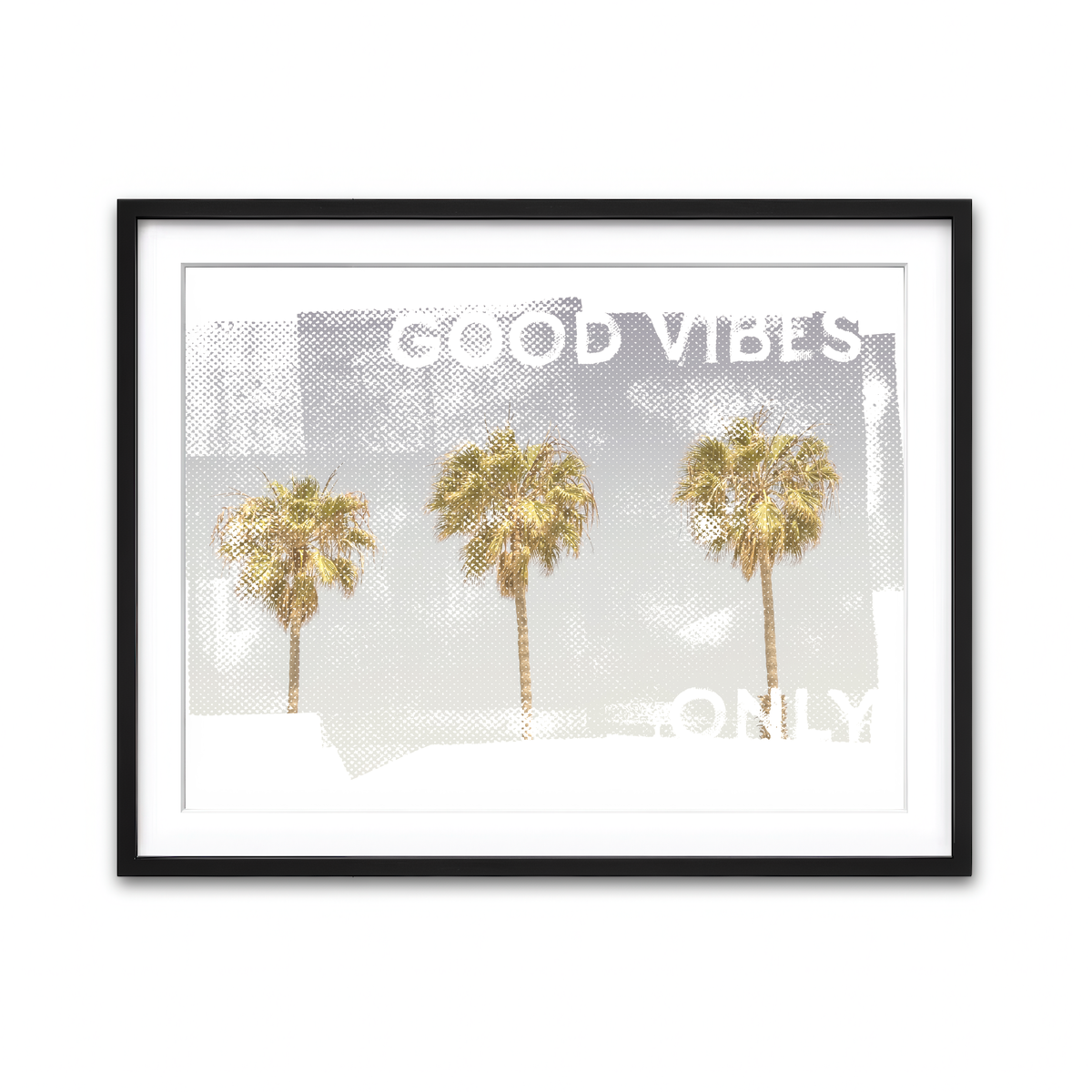 Good Vibes Vintage Palm Trees Wall Art