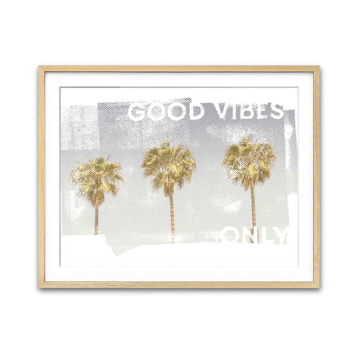 Good Vibes Vintage Palm Trees Wall Art