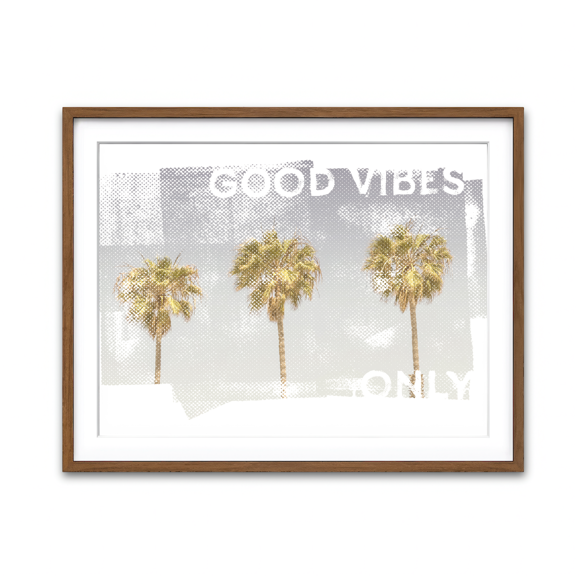 Good Vibes Vintage Palm Trees Wall Art