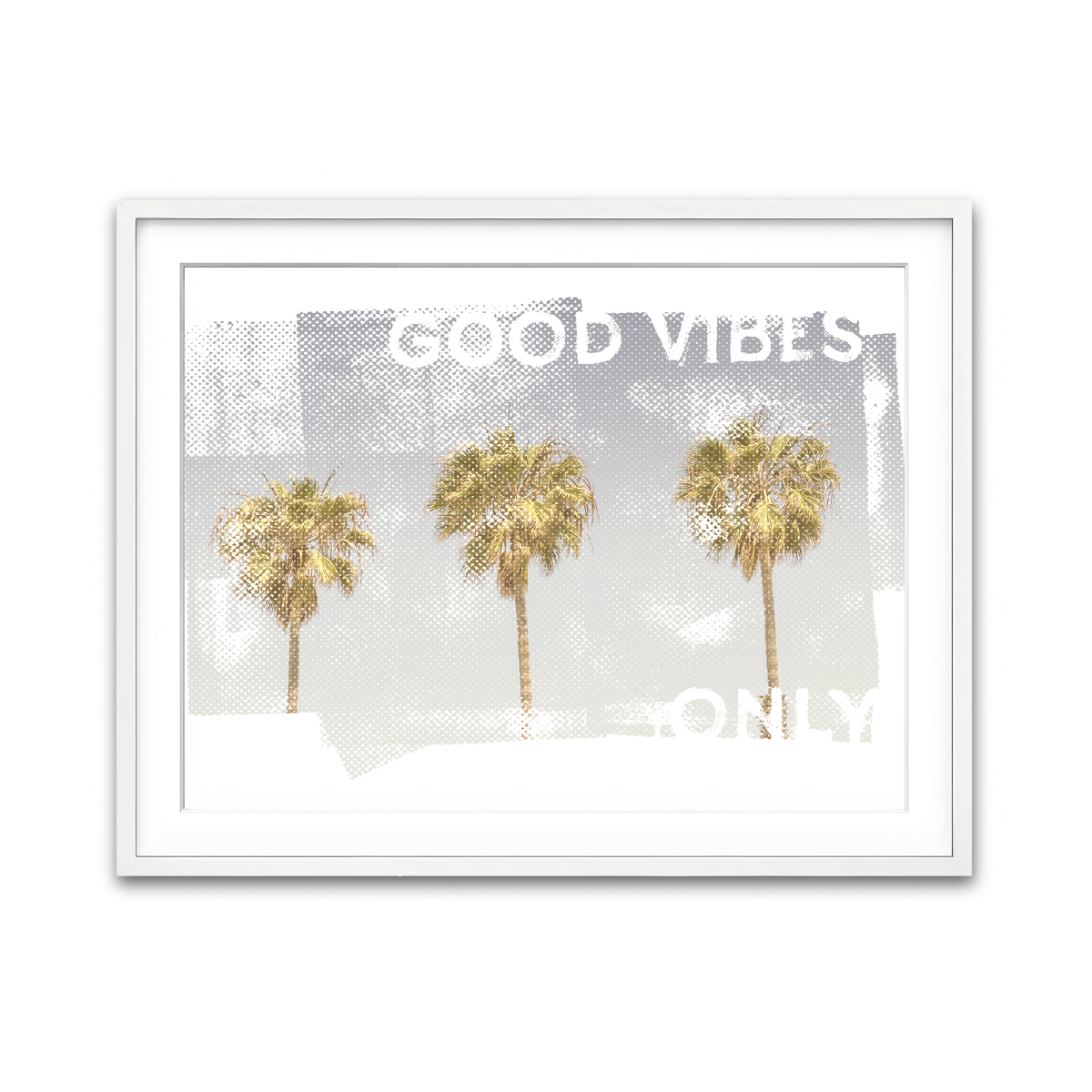 Good Vibes Vintage Palm Trees Wall Art