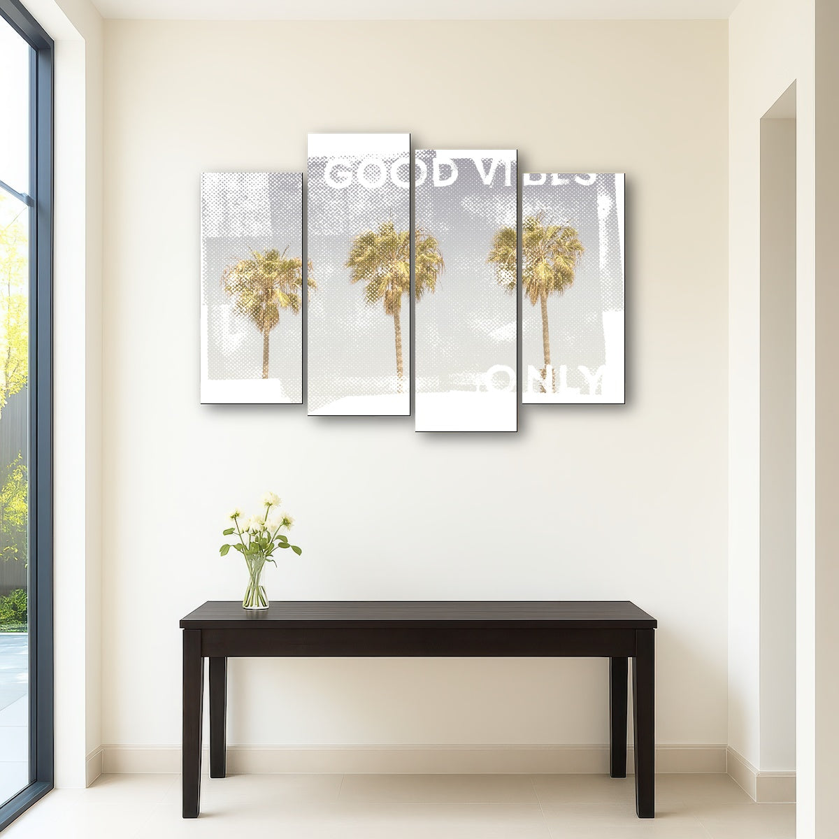 Good Vibes Vintage Palm Trees Wall Art