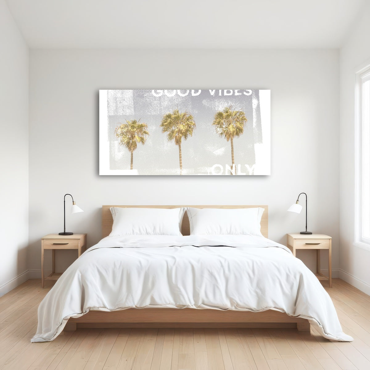 Good Vibes Vintage Palm Trees Wall Art