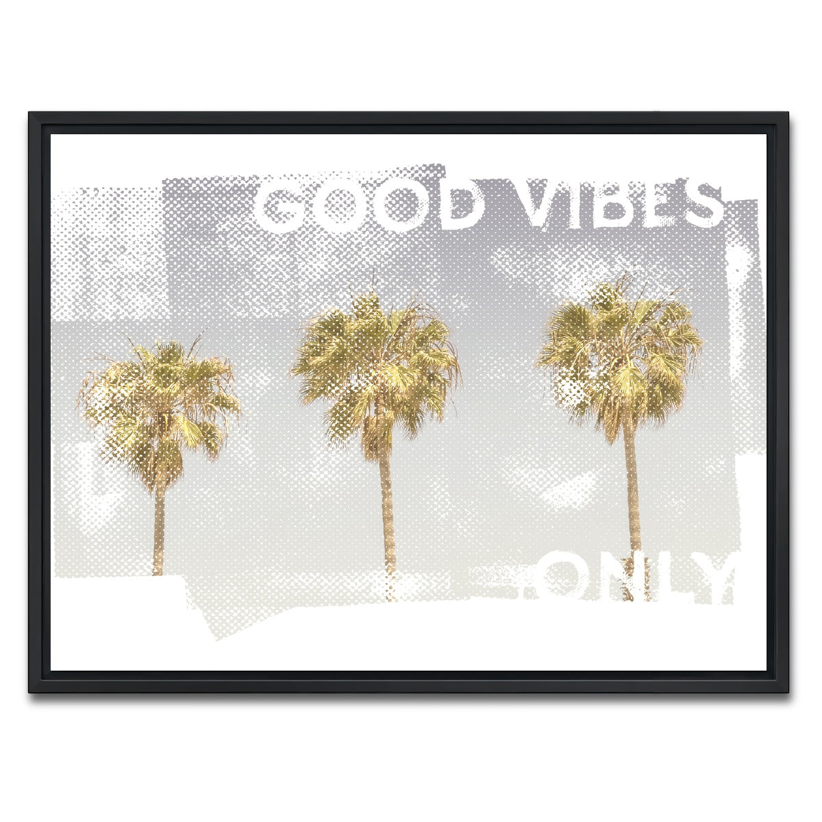 Good Vibes Vintage Palm Trees Wall Art