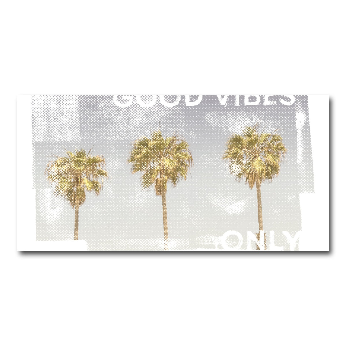 Good Vibes Vintage Palm Trees Wall Art