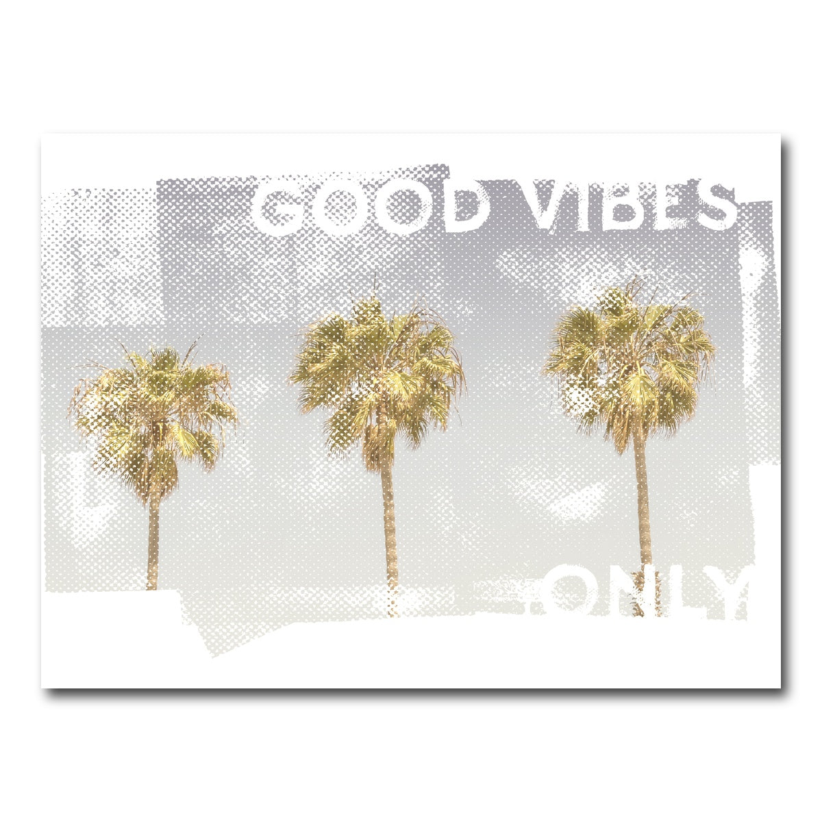 Good Vibes Vintage Palm Trees Wall Art