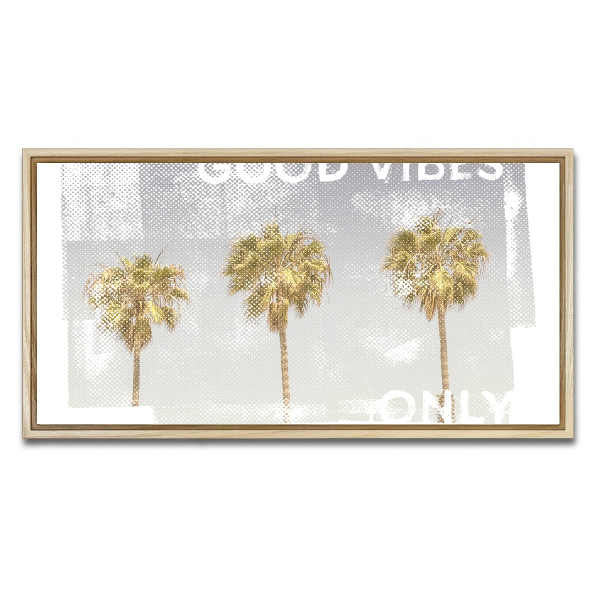 Good Vibes Vintage Palm Trees Wall Art