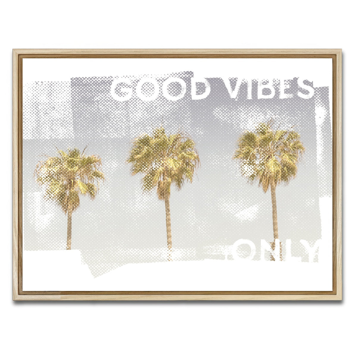 Good Vibes Vintage Palm Trees Wall Art