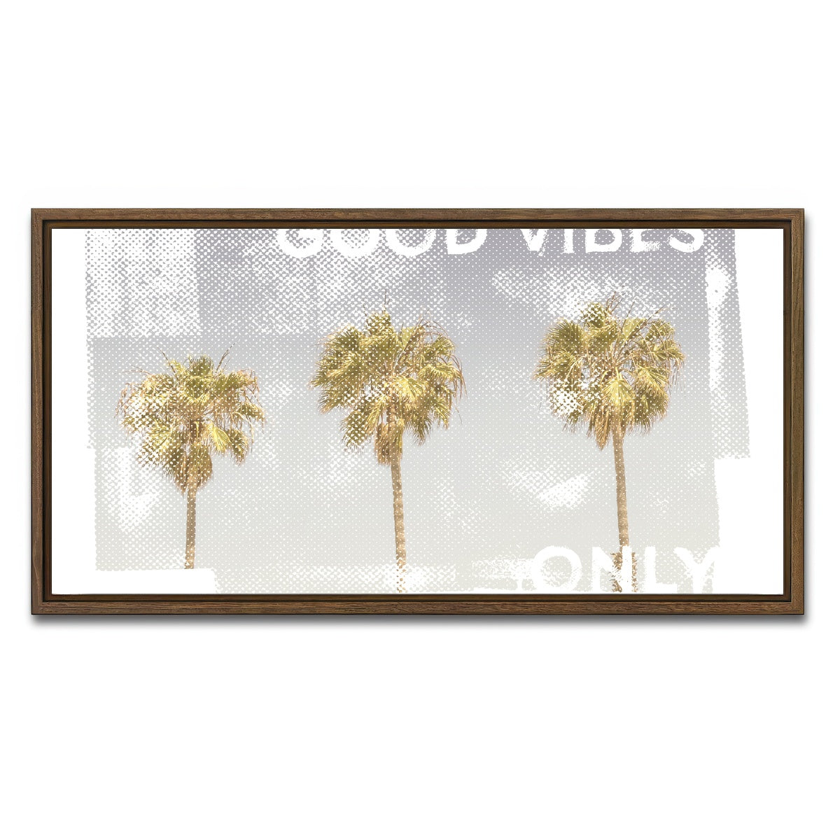 Good Vibes Vintage Palm Trees Wall Art