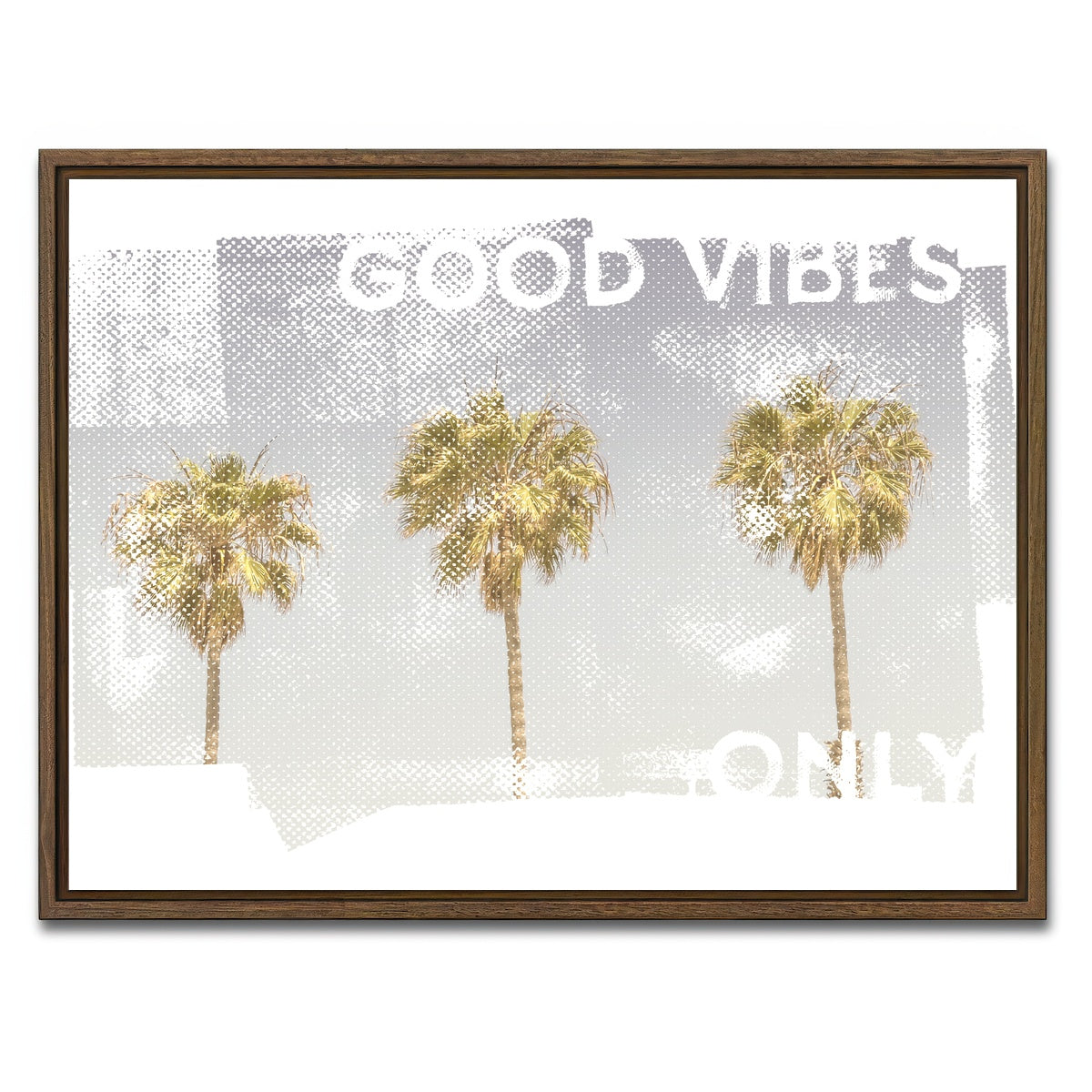 Good Vibes Vintage Palm Trees Wall Art