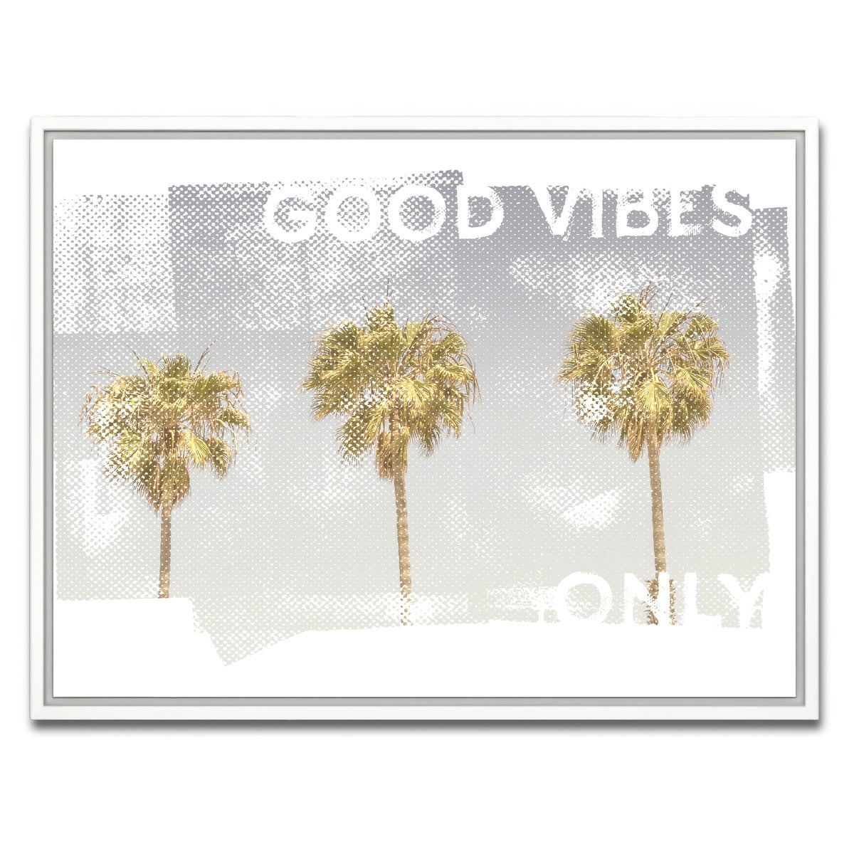 Good Vibes Vintage Palm Trees Wall Art