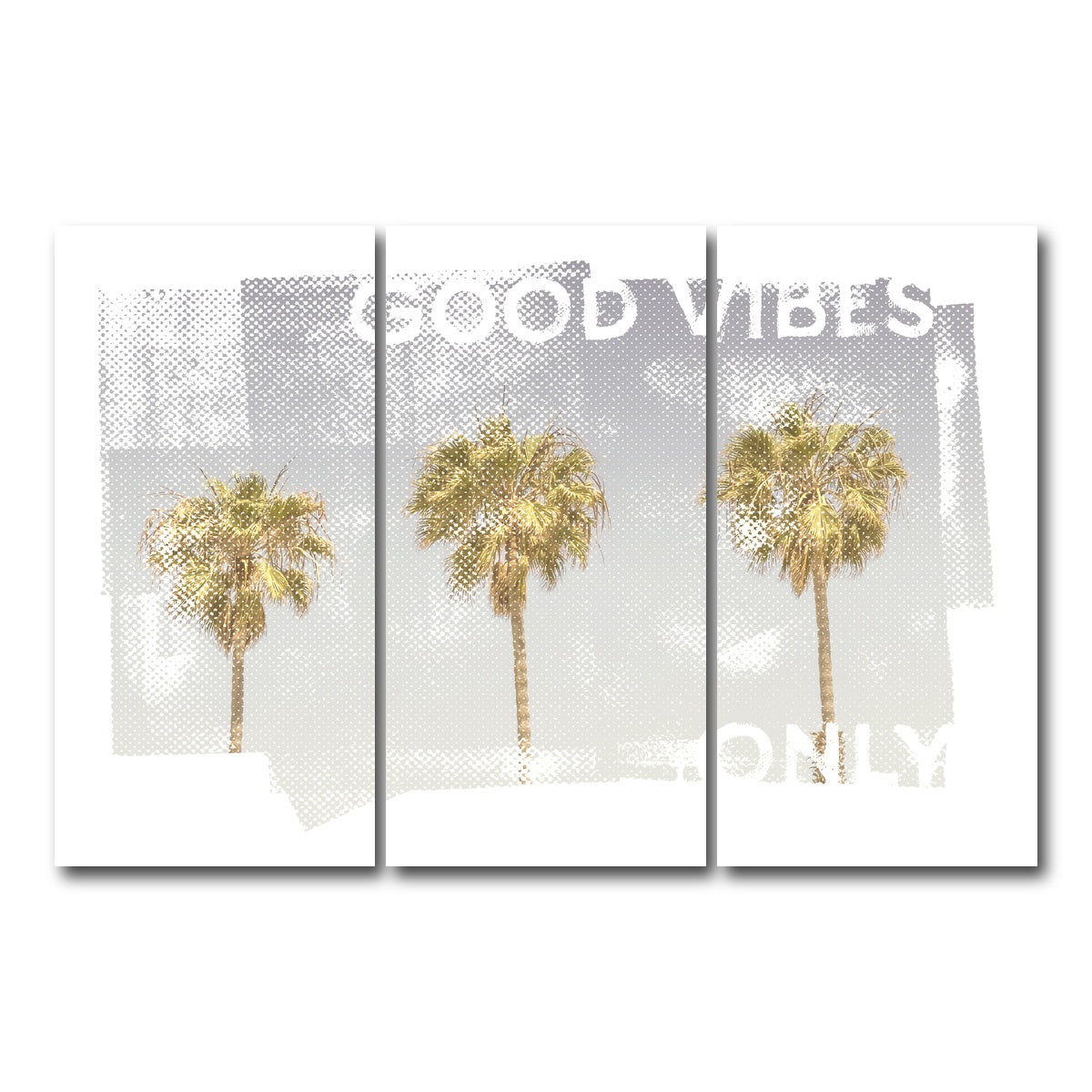 Good Vibes Vintage Palm Trees Wall Art