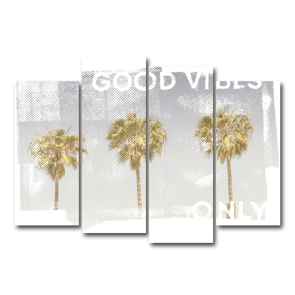 Good Vibes Vintage Palm Trees Wall Art