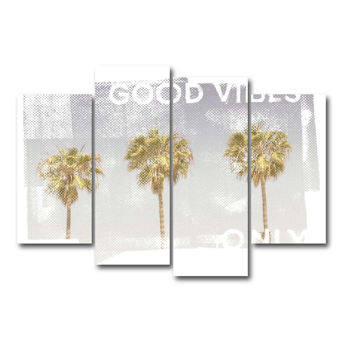 Good Vibes Vintage Palm Trees Wall Art