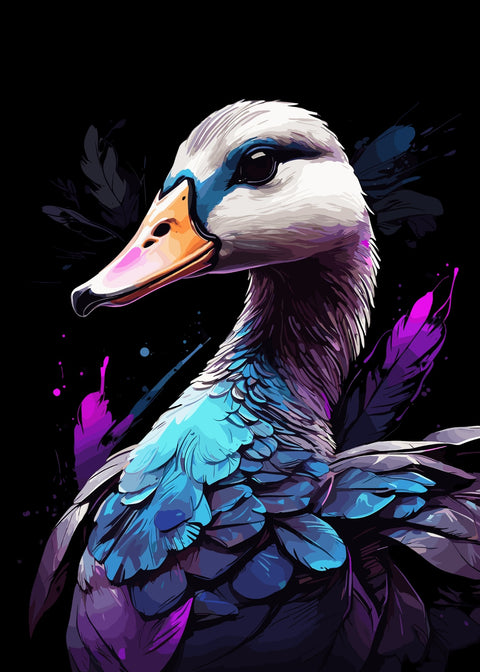 Goose Animal Colorful Wall Art