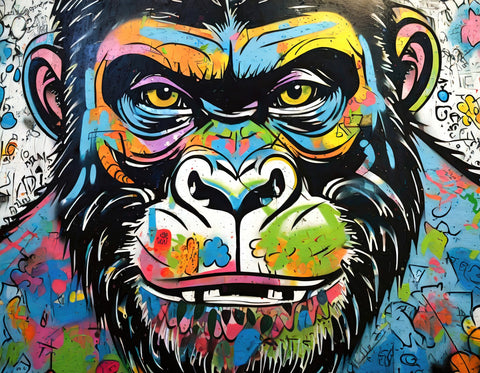 Gorilla Graffiti Wall Art