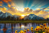 Grand Tetons Sunset Wall Art