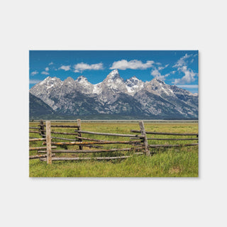 AUTO-MOCKUP WHITE | Grand Tetons and Corral Fence | 1 Piece | Gallery Wrap Canvas | group=4x3