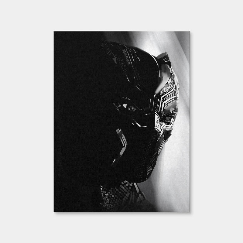 AUTO-MOCKUP WHITE | Grayscale Black Panther | 1 Piece | Gallery Wrap Canvas | group=3x4