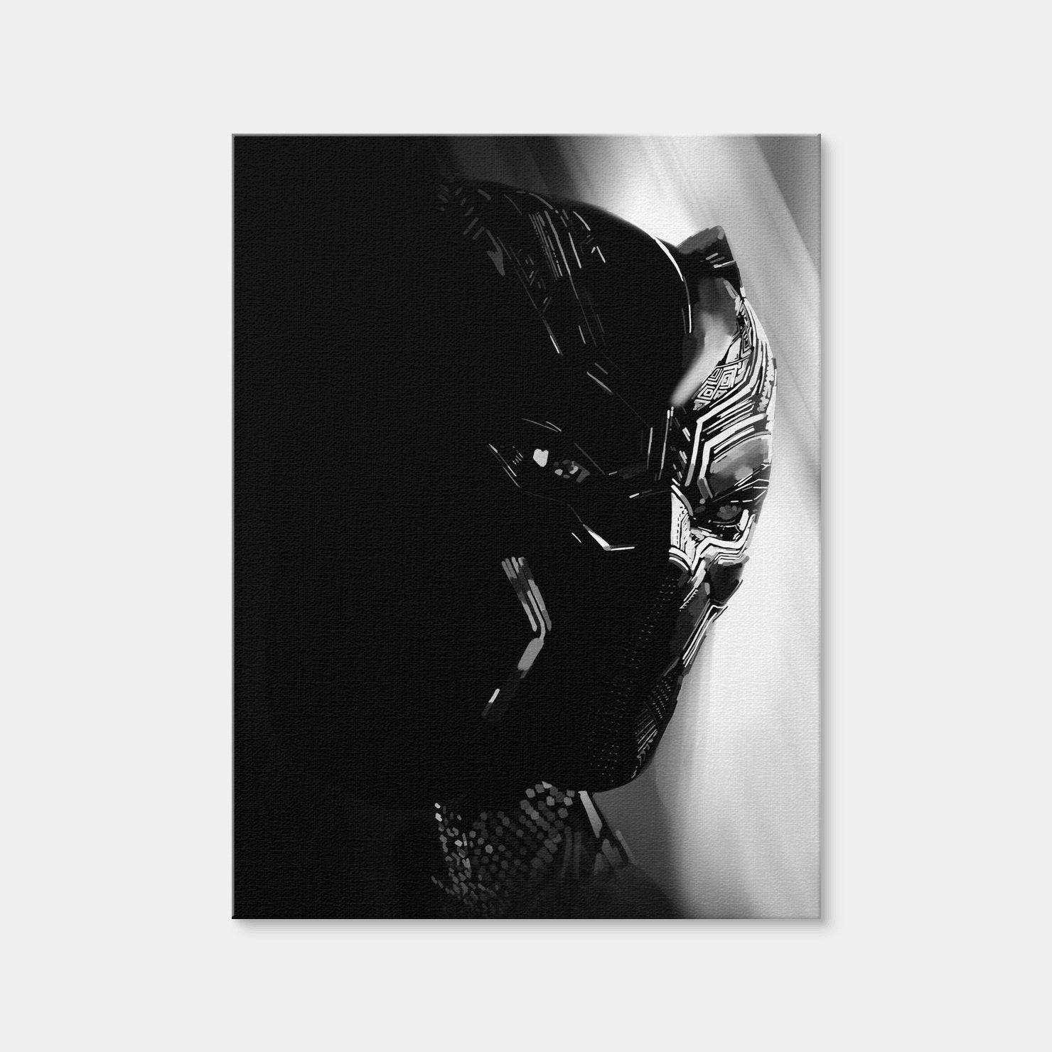 AUTO-MOCKUP WHITE | Grayscale Black Panther | 1 Piece | Gallery Wrap Canvas | group=3x4
