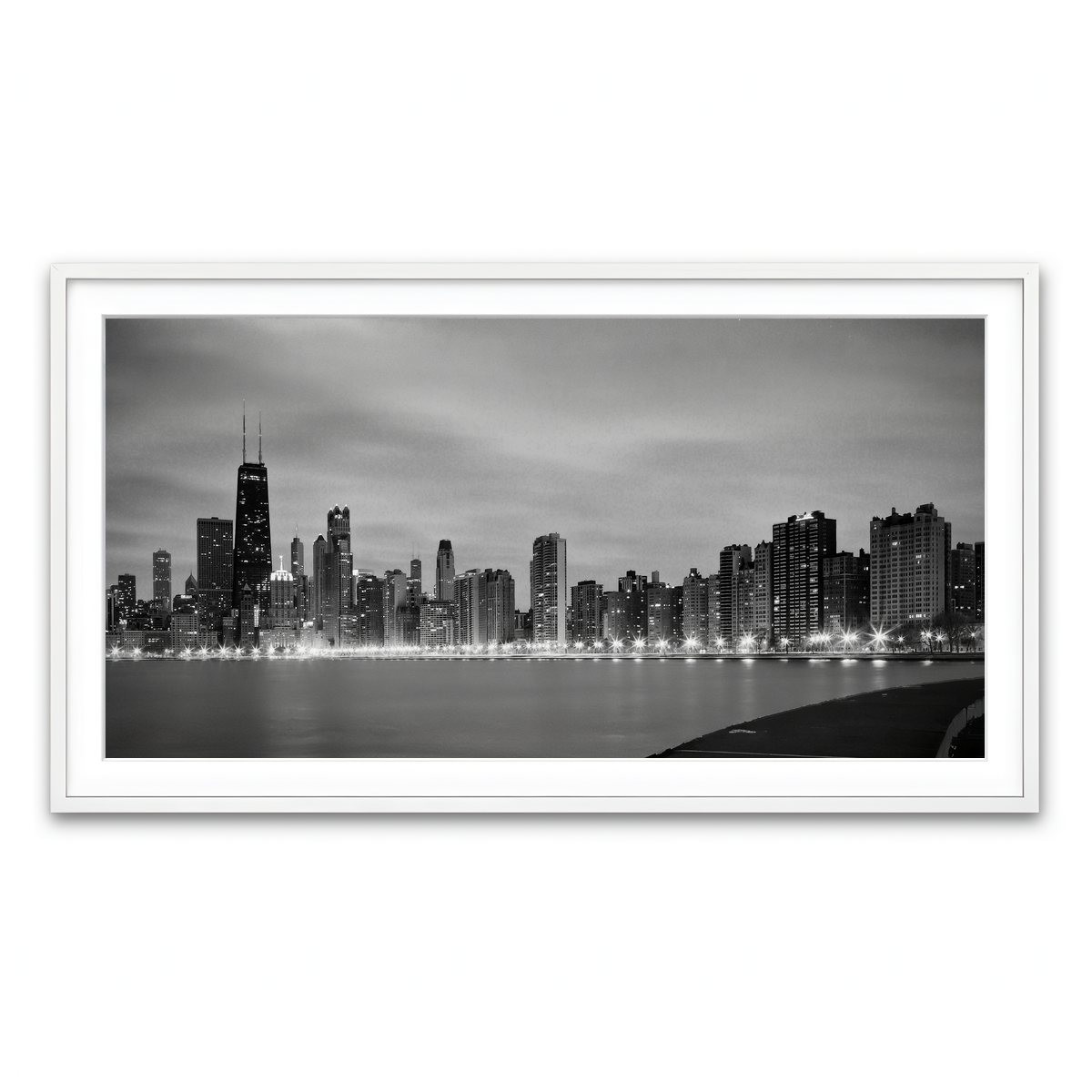 Framed Print 2x1 White