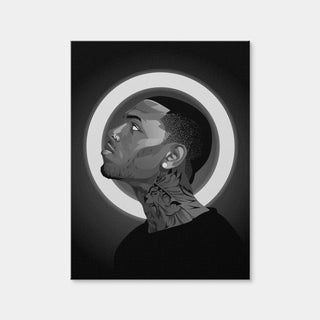 AUTO-MOCKUP WHITE | Grayscale Chris Brown | 1 Piece | Gallery Wrap Canvas | group=3x4