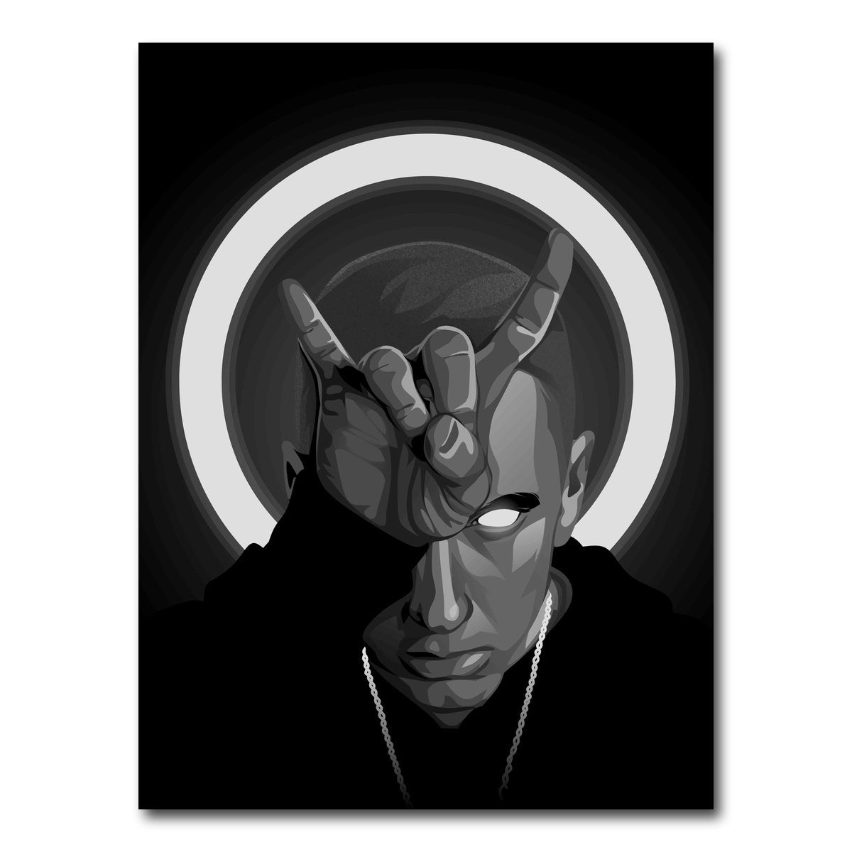 Grayscale Eminem Wall Art