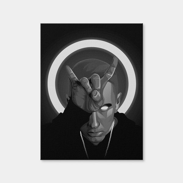 Grayscale Eminem Wall Art — Canvas Wrap Format preview