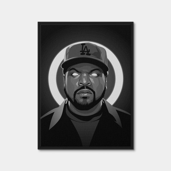 Grayscale Ice Cube Wall Art — Framed Canvas Format preview