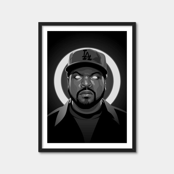 Grayscale Ice Cube Wall Art — Framed Print Format preview