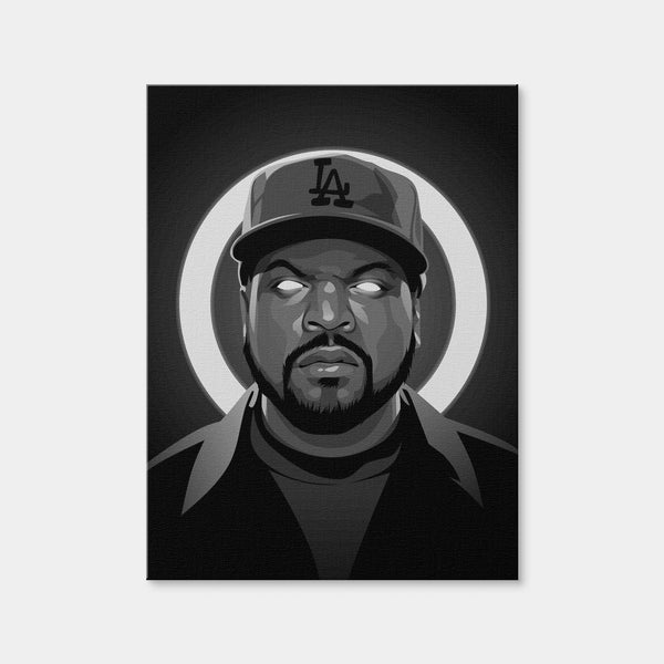 Grayscale Ice Cube Wall Art — Canvas Wrap Format preview