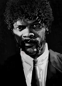 Grayscale Jules Winnfield Wall Art