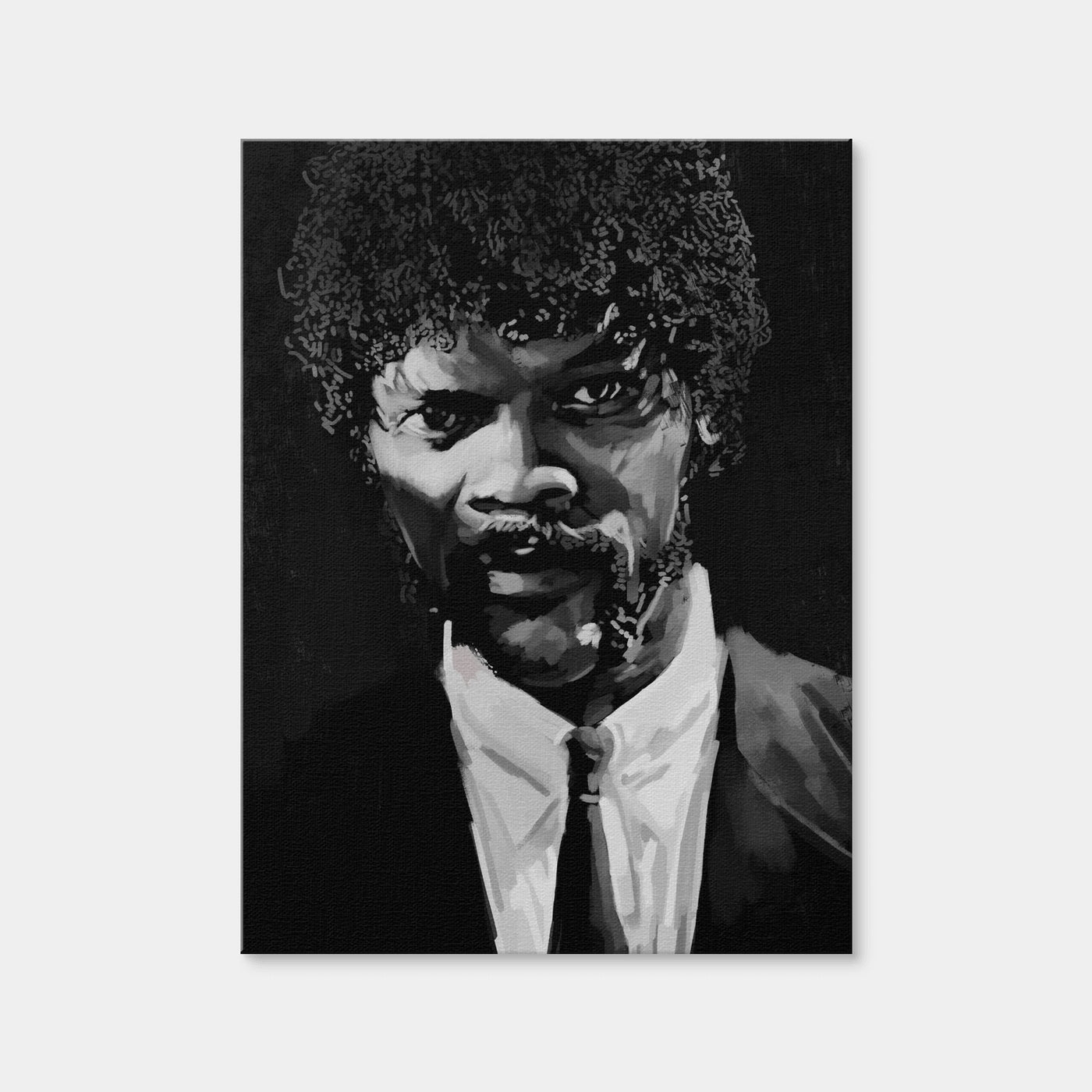 AUTO-MOCKUP WHITE | Grayscale Jules Winnfield | 1 Piece | Gallery Wrap Canvas | group=3x4