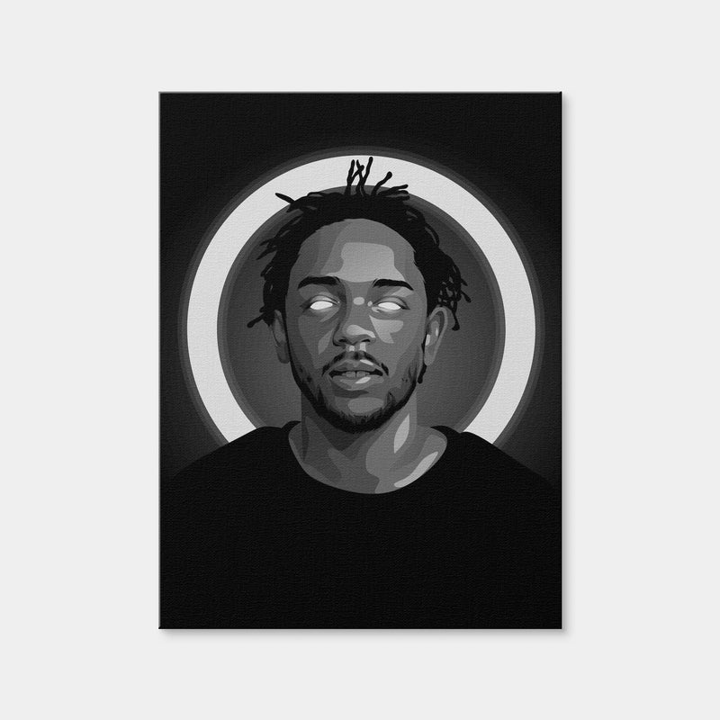 AUTO-MOCKUP WHITE | Grayscale Kendrick Lamar | 1 Piece | Gallery Wrap Canvas | group=3x4