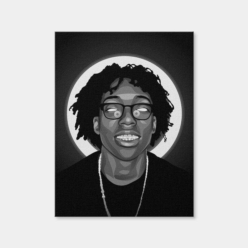 AUTO-MOCKUP WHITE | Grayscale Lil Tecca | 1 Piece | Gallery Wrap Canvas | group=3x4