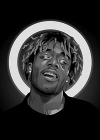 Grayscale Lil uzi Wall Art