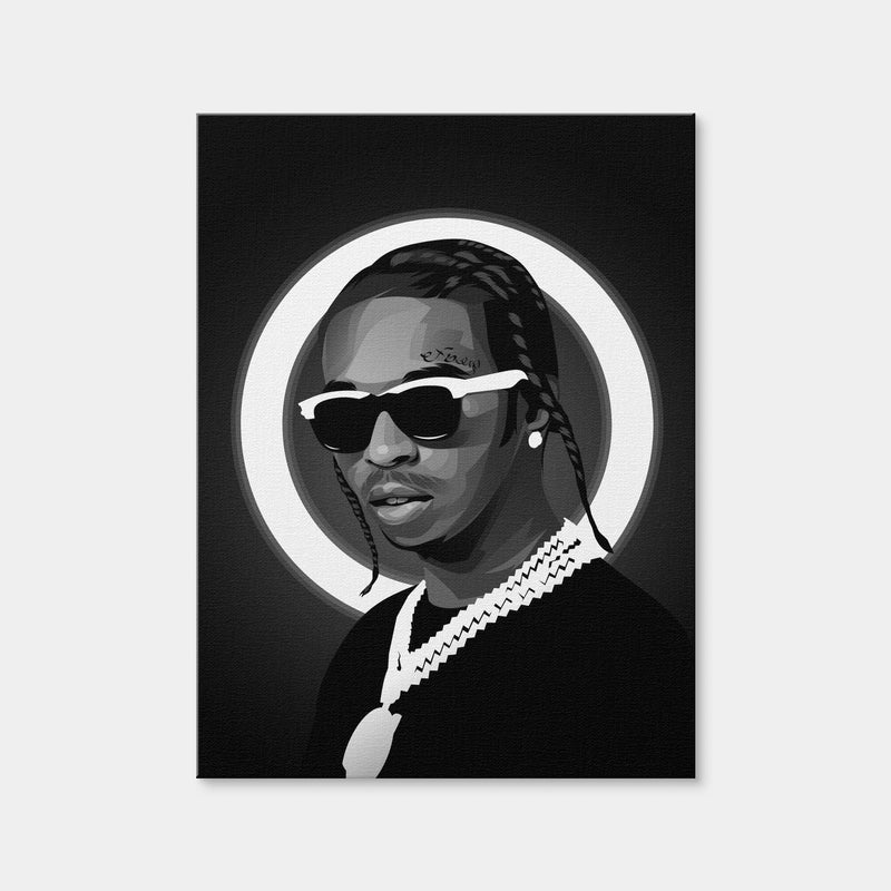 AUTO-MOCKUP WHITE | Grayscale Popsmoke | 1 Piece | Gallery Wrap Canvas | group=3x4