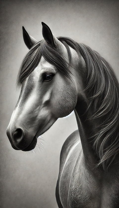 Grayscale Quarter Horse Wall Art