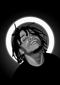 Grayscale Trippie Redd Wall Art