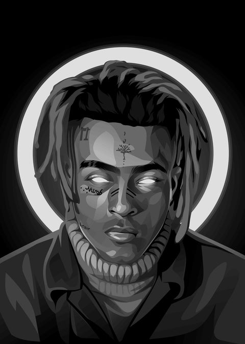 Grayscale Xxxtentacion Wall Art