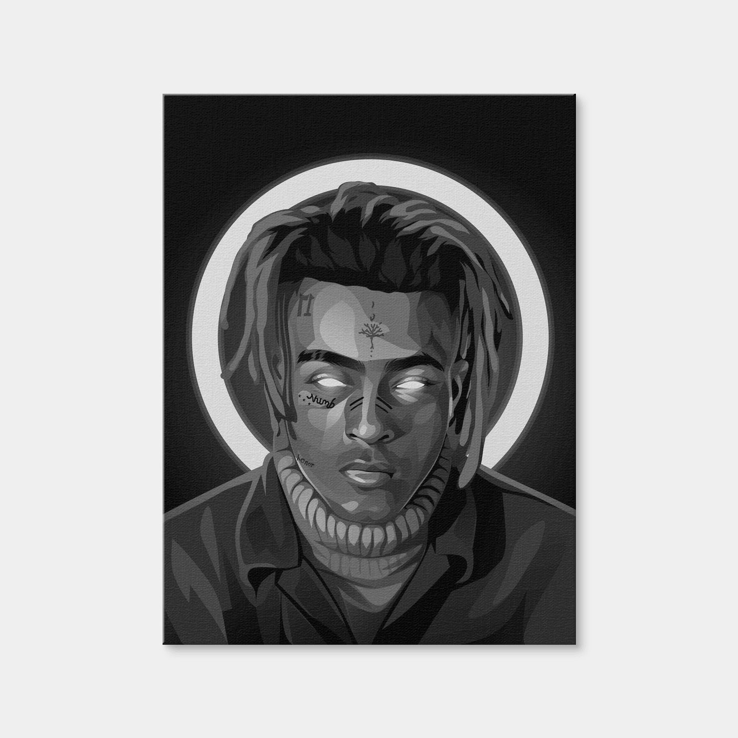 AUTO-MOCKUP WHITE | Grayscale Xxxtentacion | 1 Piece | Gallery Wrap Canvas | group=3x4