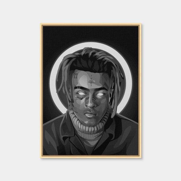 Grayscale Xxxtentacion Wall Art — Framed Canvas Format preview