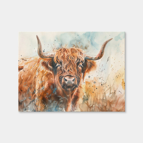 Grazing Highland Bull Wall Art — Canvas Wrap Format preview