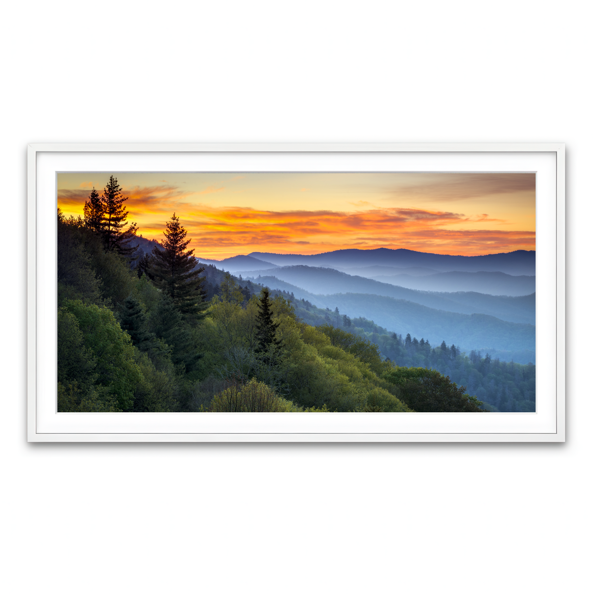 Framed Print 2x1 White