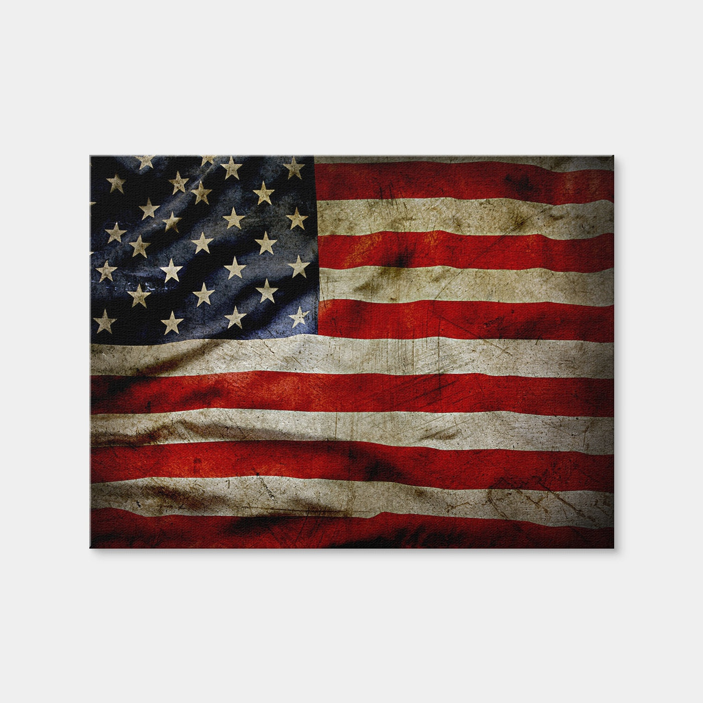 AUTO-MOCKUP WHITE | Grunge American Flag | 1 Piece | Gallery Wrap Canvas | group=4x3