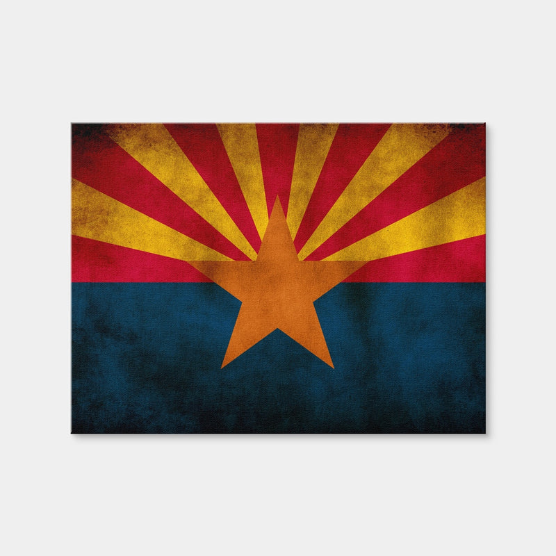 AUTO-MOCKUP WHITE | Grunge Arizona State Flag | 1 Piece | Gallery Wrap Canvas | group=4x3